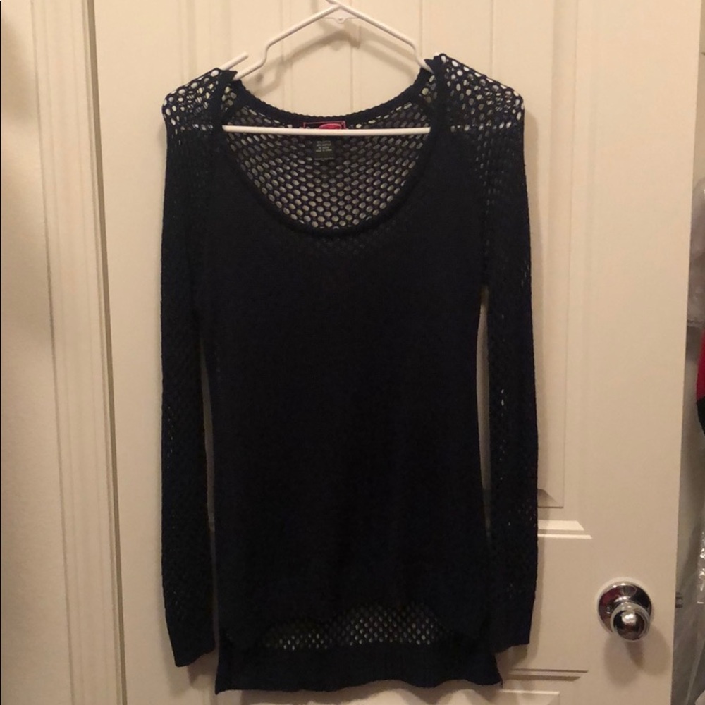 Navy blue knit sweater